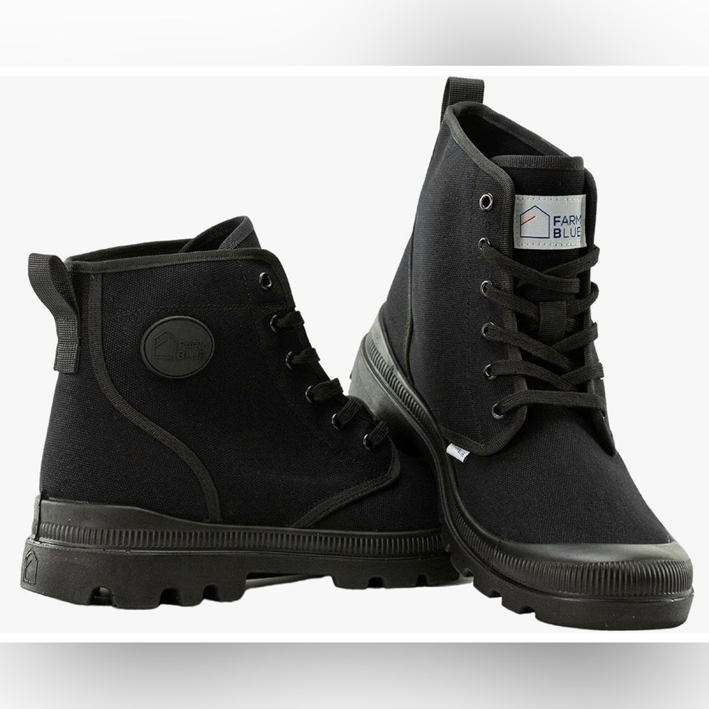 Men's Black High-Top Canvas Sneakers